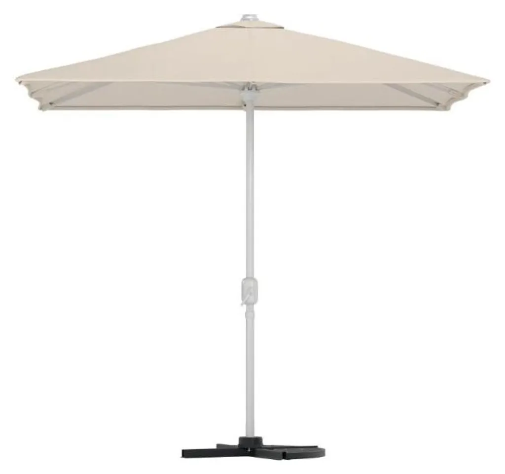 Grand parasol de jardin Leeds beige inclinable pour terrasse et balcon
