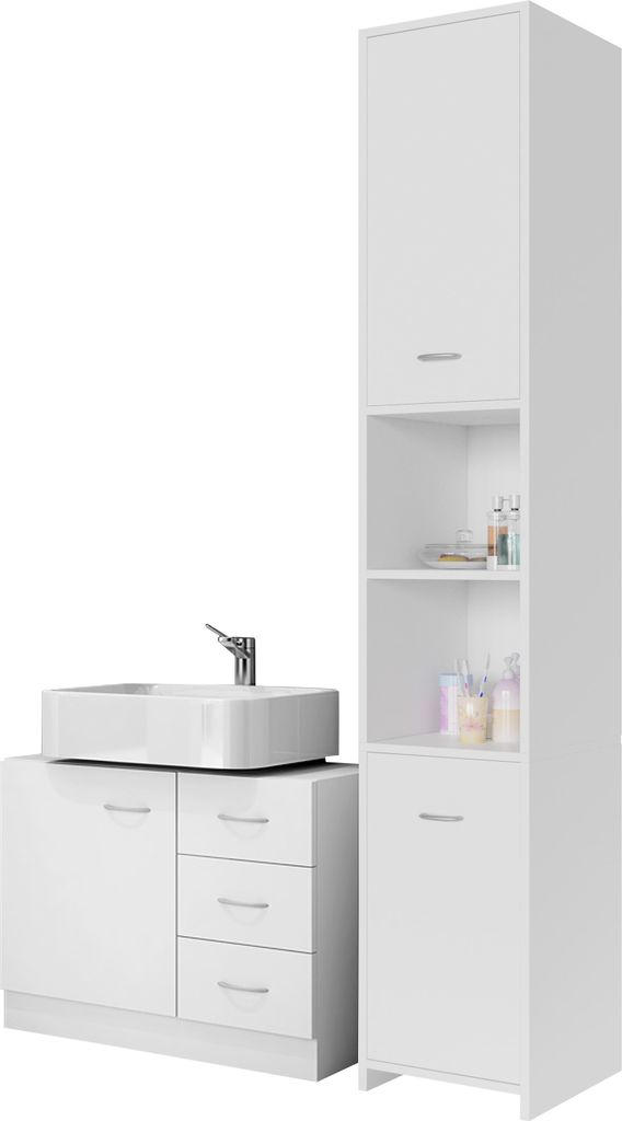 CASARIA® Set Mobili Bagno 2 Pezzi Arredamento Toilette Immagine del prodotto 