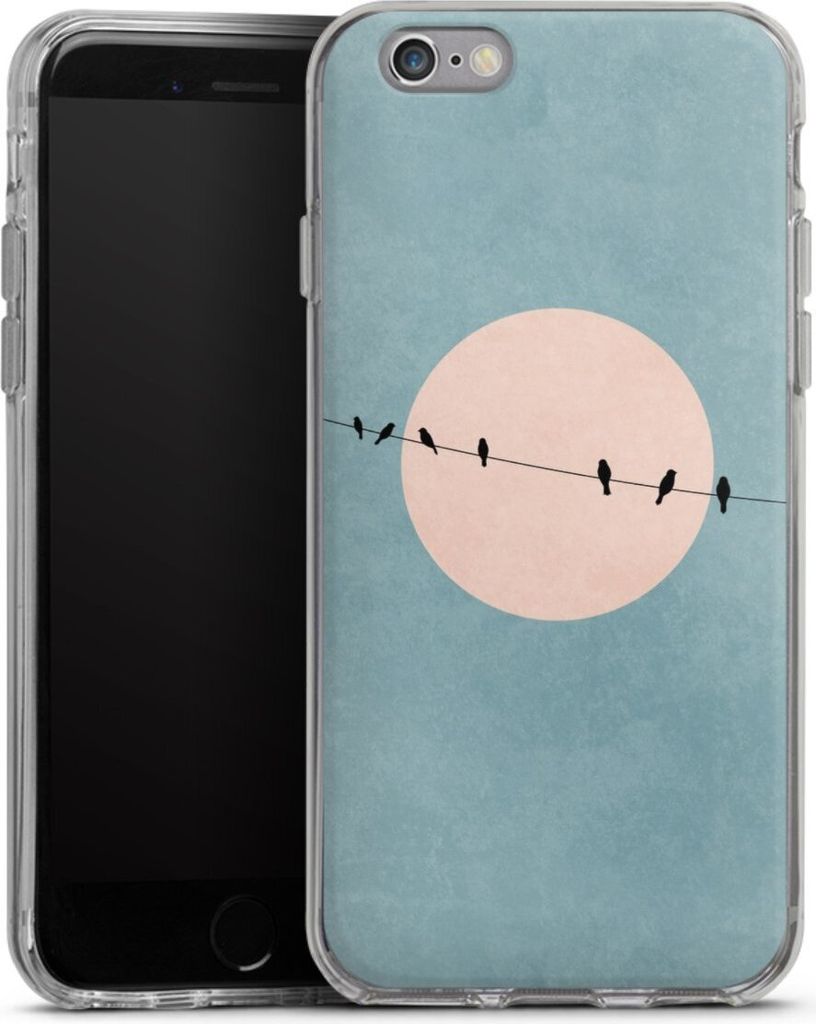 DeinDesign Handyhülle für Apple iPhone 6s Silikon Hülle Case Smartphone Schutzhülle Mond Vogel türkis