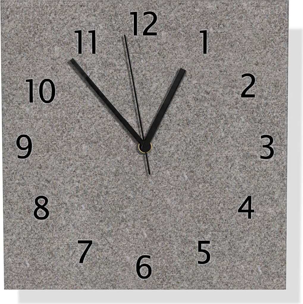 Wallario Design Wanduhr Muster grauer Marmor Optik -Granit - marmoriert aus Aluverbund, Größe 30 x 30 cm