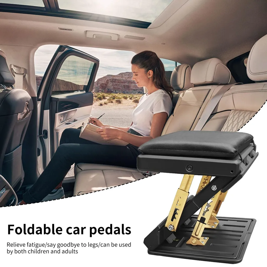 Support de pieds ergonomique réglable et pliable pour bureau - Noir - 2