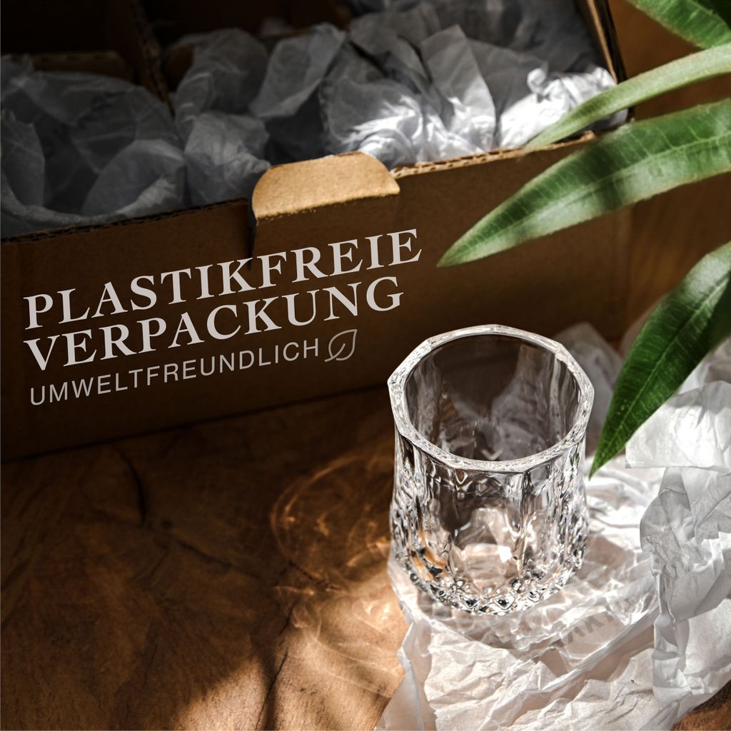 Praknu 6 Schnapsgläser aus Kristall Glas 4cl
