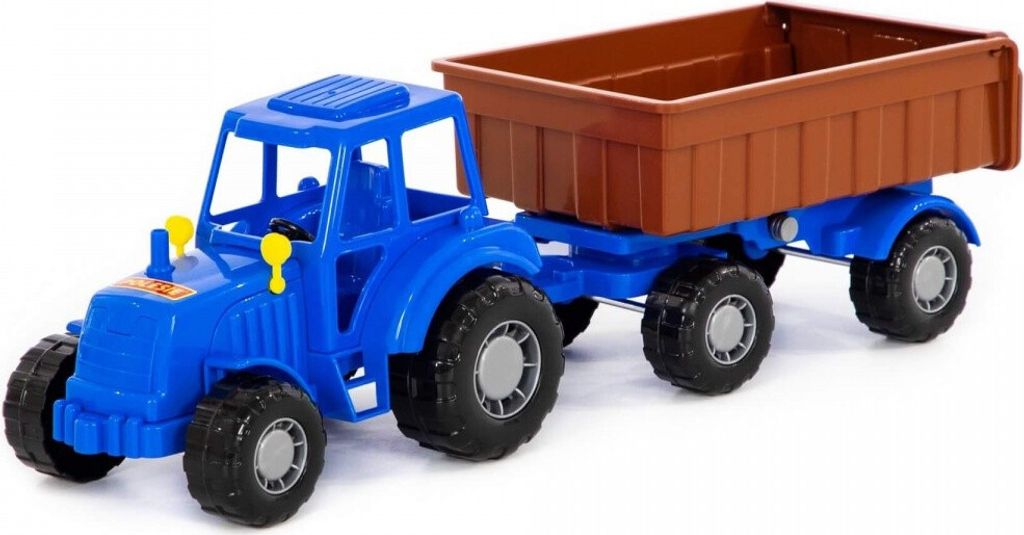 Polesie 84774 Traktor Foreman blau mit Anhänger No1 im Netz