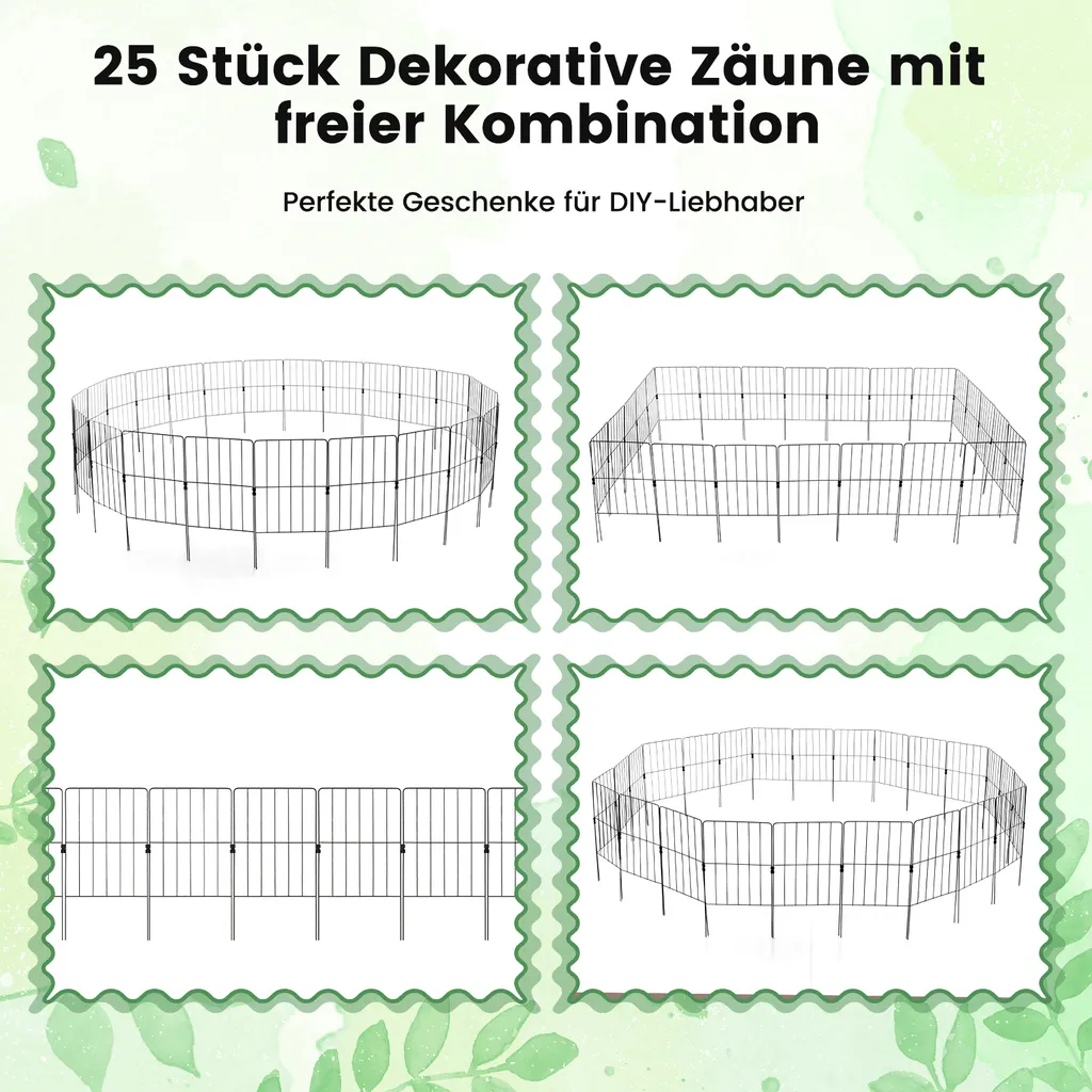 Clôture de Jardin Anti-Rouille 8,25m, Solution de Bordure Prête à Poser - 6
