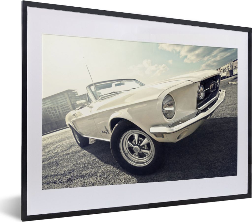 MuchoWow MuchoWow Gerahmtes Poster Autos - Mustang - Berlin 40x30 cm - Poster mit zchwarzem Bilderrahmen - Bilderrahmen - Poster im Rahmen