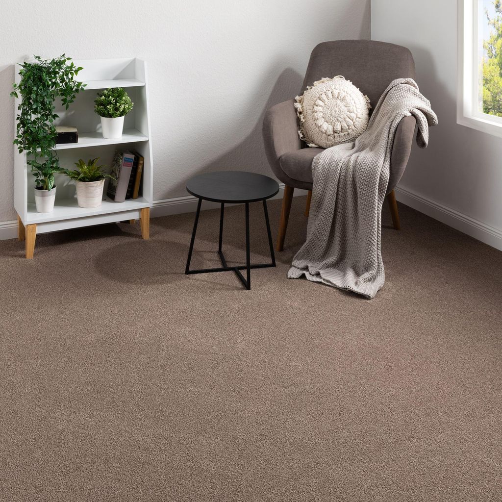 Steffensmeier Teppichboden Elba Meterware | Auslegware für Kinderzimmer Wohnzimmer Schlafzimmer | Braun, Größe: 400x500 cm