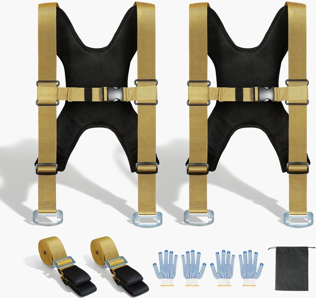 Sangles de levage ultra résistantes 454 kg - Système réglable 2 porteurs