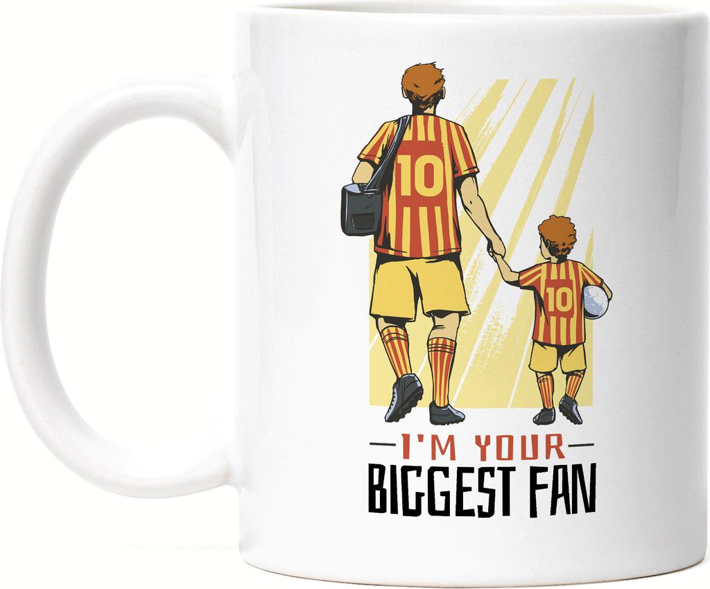 Biggest Fan Tasse Vatertag Geschenkidee Fußball-Papa Sohn Größter Fan Bin Ich