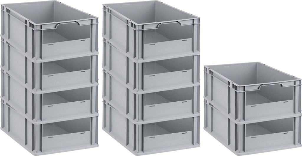 SparSet 10x Eurobox NextGen Insight | HxBxT 22x40x60cm | 44 Liter | Front offen | Eurobehälter, Transportbox, Transportbehälter, Stapelbehälter