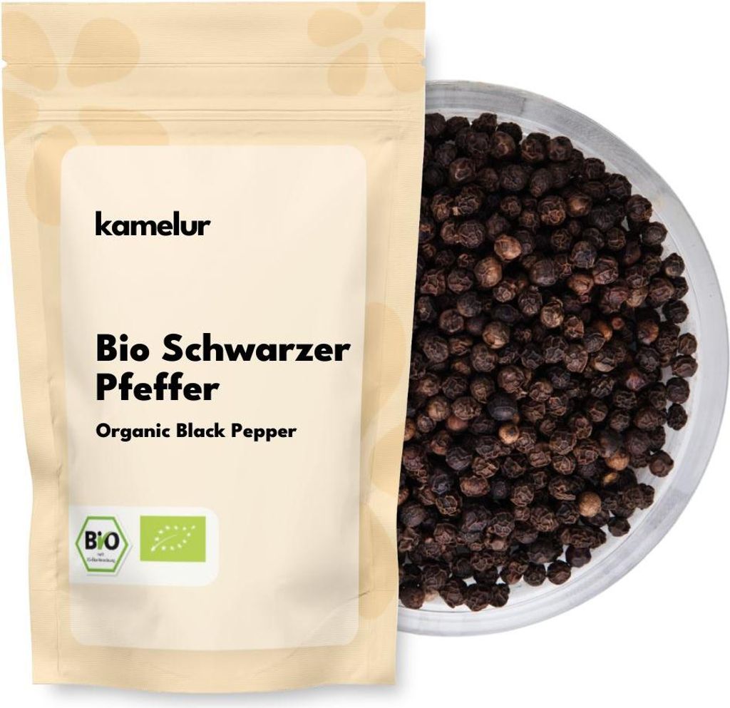 Kamelur 200g Poivre BIO noir grains de poivre noir entiers Image du produit 