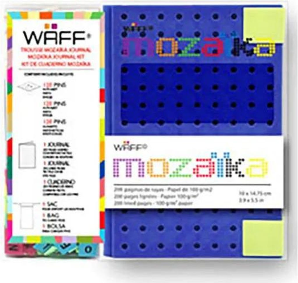 Waff Mozaika - Kreatives Notizbuch, 200 Seiten, 10 x 14,75 cm, Größe M, Farbe königsblau