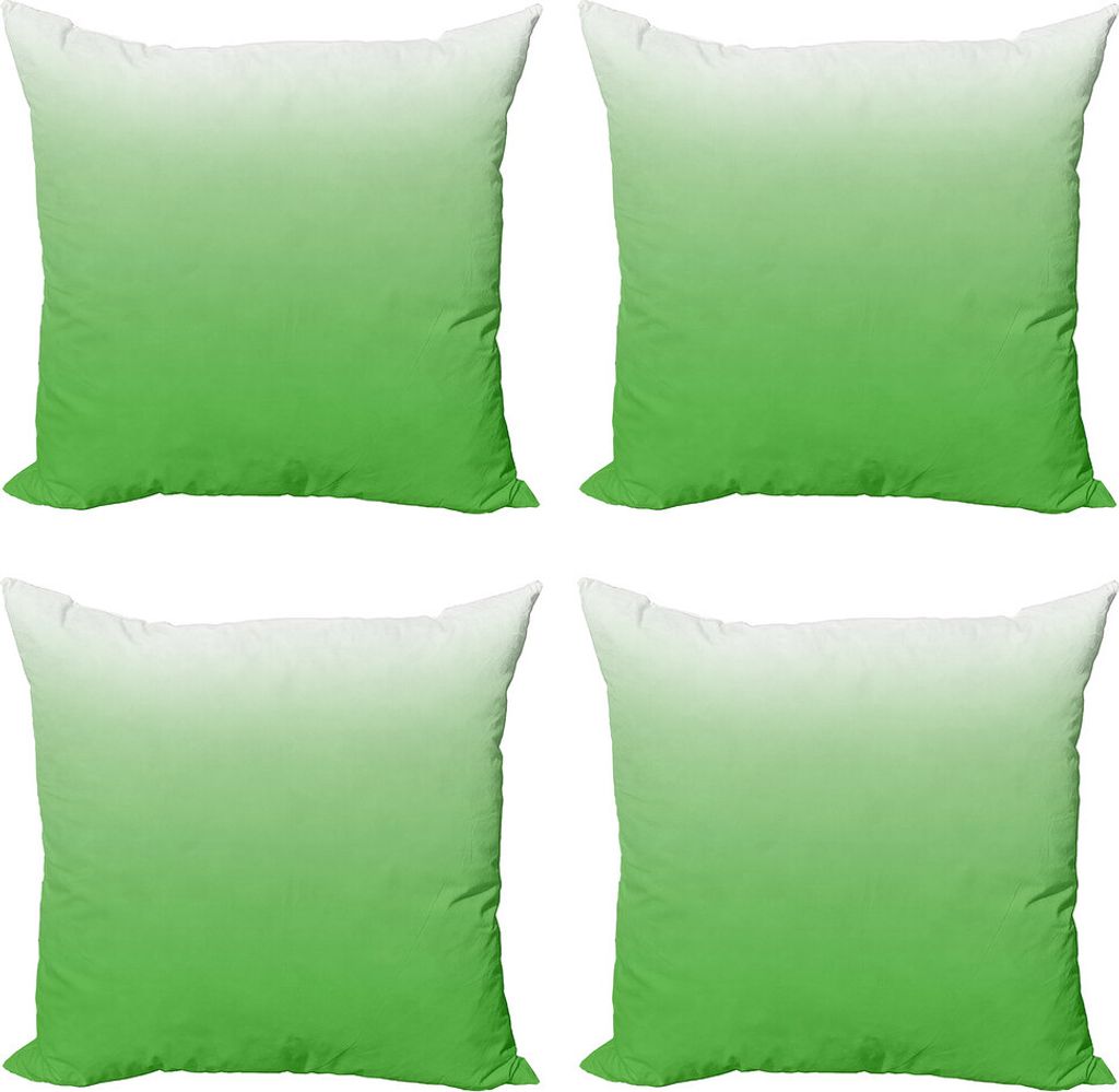 ABAKUHAUS Ombre Kissenbezug Set (4 Stück), Vivid Grass, Moderner Doppelseitiger Digitaldruck, 60 cm x 60 cm, Mint Weiß