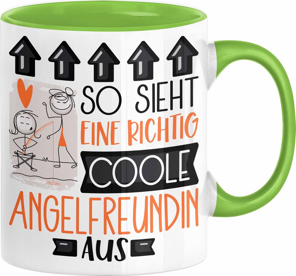 Angelfreundin Geschenk Tasse Lustig Geschenkidee für Angelfreundin Geburtstag So Sieht Eine Richtig Coole Angelfreundin Aus Frauen Spruch Anglerin...