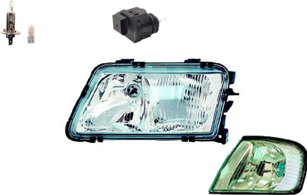 Johns, Scheinwerfer passend für Audi A3 8L 09/96-08/00 Links Leuchtmittel + LWR Blinker 8L0941029 3B0941295B 1U0941295 4B0941295 4B0941295A 8L0953049