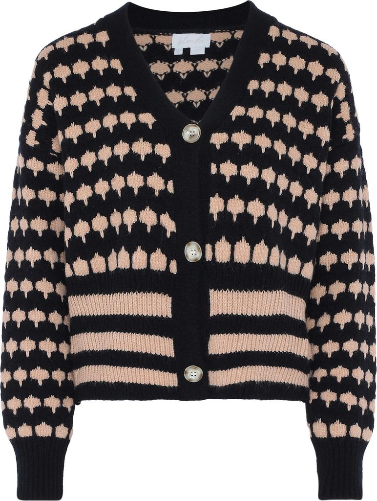 blonda damen pullover - schwarz beige, XS/S