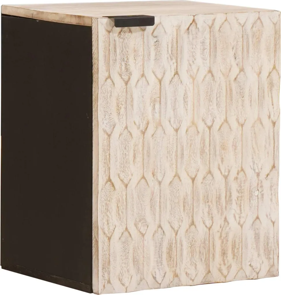 Mobile Bagno Sospeso Bianco SYFAX 38 cm Legno Massello Mango