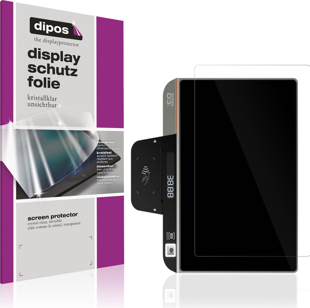 2x Schutzfolie für Sunmi D3 Mini klar Displayschutzfolie Folie Display Schutz dipos