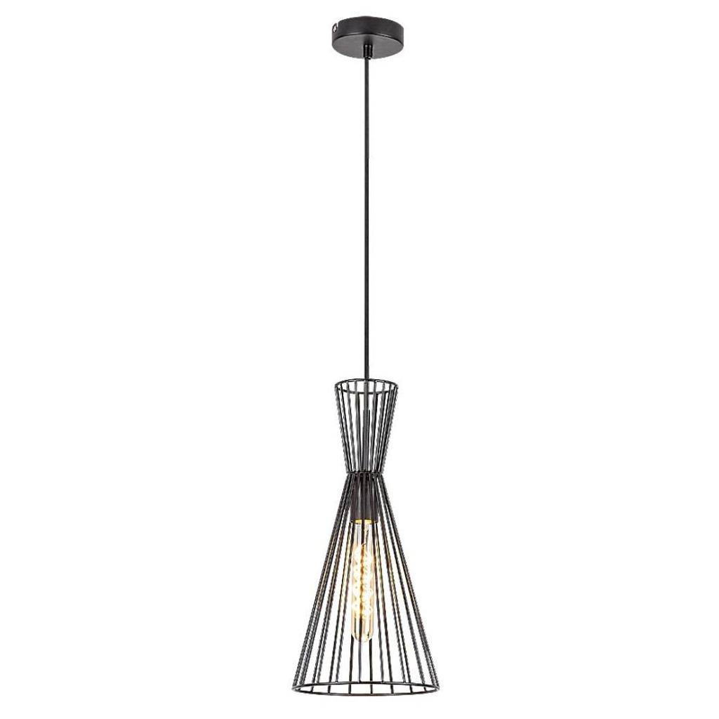Rabalux 72005 Pendelleuchte 1 Spot Leandros, E27, schwarz, rund, Industriell, ø190mm