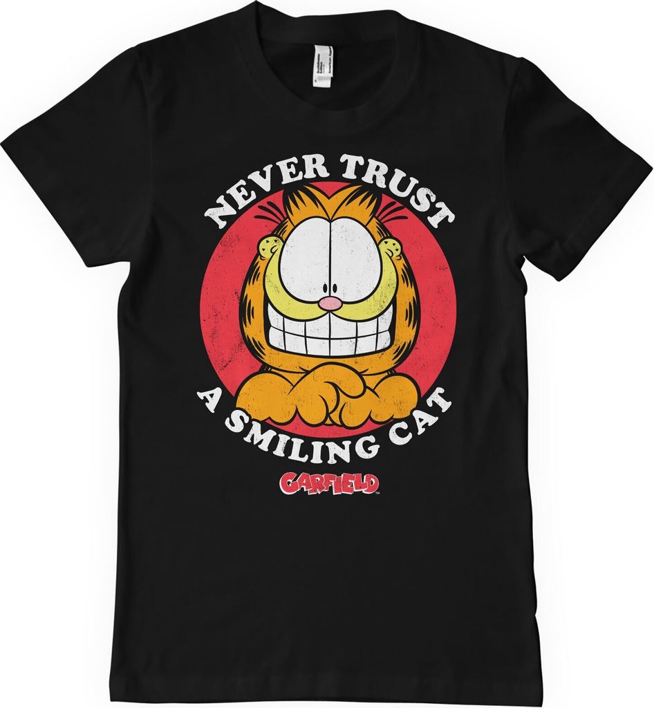 Garfield - Never Trust A Smiling Cat T-Shirt - Medium - Black