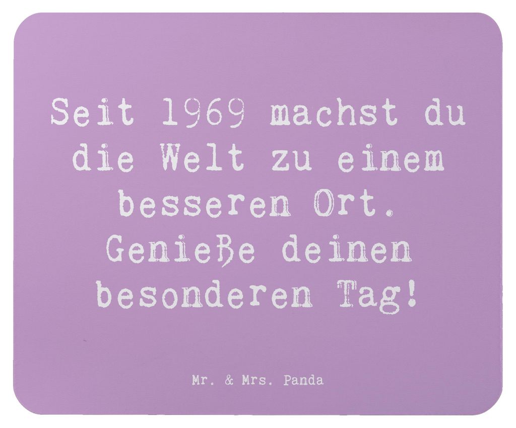 Mr. & Mrs. Panda Mauspad Spruch 1969 Geburtstag - Lavendeltraum - Geschenk, Mousepad, mousematte, Alter, Geburtstagsgeschenk Ideen, Geburtsjahr, Mo...