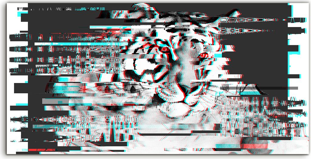 Coloray Spritzschutz aus Glas 140x70 Wandkunst Küchenrückwand Kunst Tier Katze Tiger Gegenwartskunst