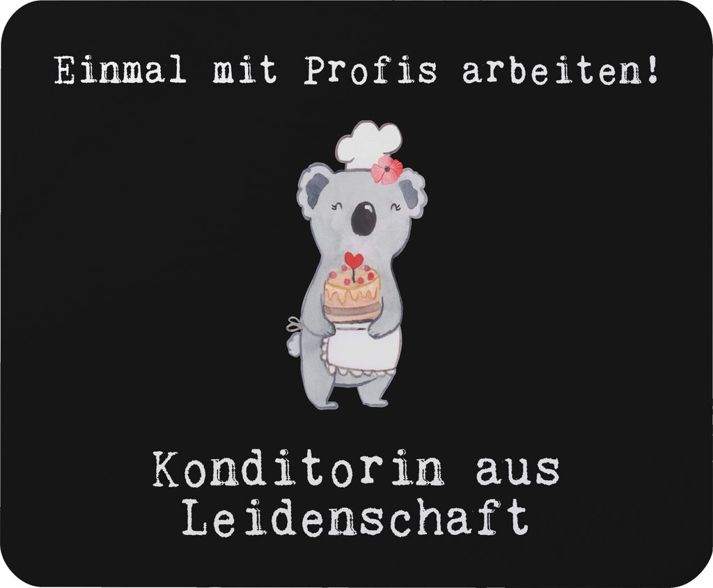Mr. & Mrs. Panda Mauspad Konditorin Leidenschaft - Schwarz - Geschenk, Lustig, laptop, Spruch, computer, Confiseurin, Mousepad, pc, Mouse Pad, Witzig