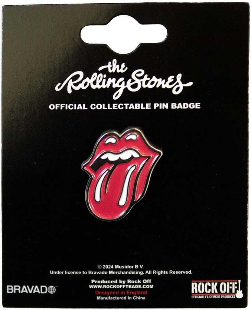 The Rolling Stones - Umriss - Abzeichen "Classic Tongue" - Messing RO11237 (Einheitsgröße) (Rot/Silber)