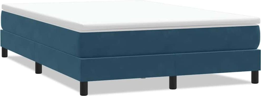 vidaXL Boxspringbett ohne Matratze Dunkelblau 160x210 cm Samt