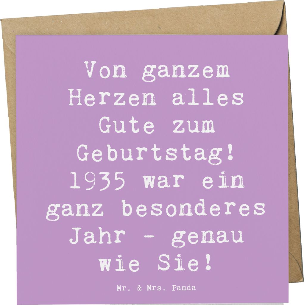 Mr. & Mrs. Panda Klappkarte Spruch 1935 Geburtstag - Lavendeltraum - Geschenk, alles Gute zum, Geburtstagsgeschenk, Happy Birthday, Grußkarte, Gl...