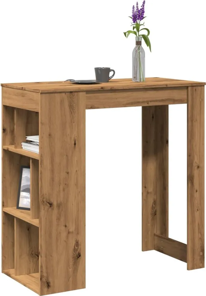 Mobile Bar Moderno vidaXL Rovere 102cm - Salvaspazio con Scaffali - 2