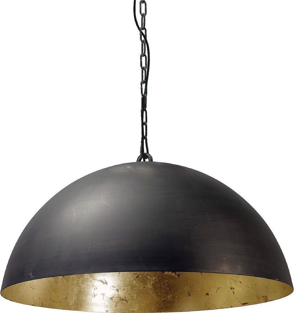 masterlight Pendelleuchte Larino 1-flammig Stahl Schwarz-Blattgold Ø60cm