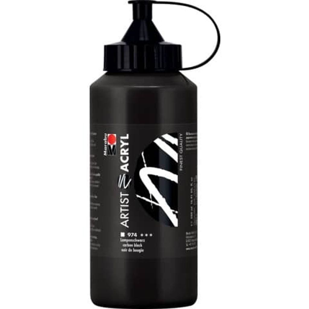 Marabu Acrylfarbe Artist Acryl lampenschwarz 974 500 ml Produktbild 