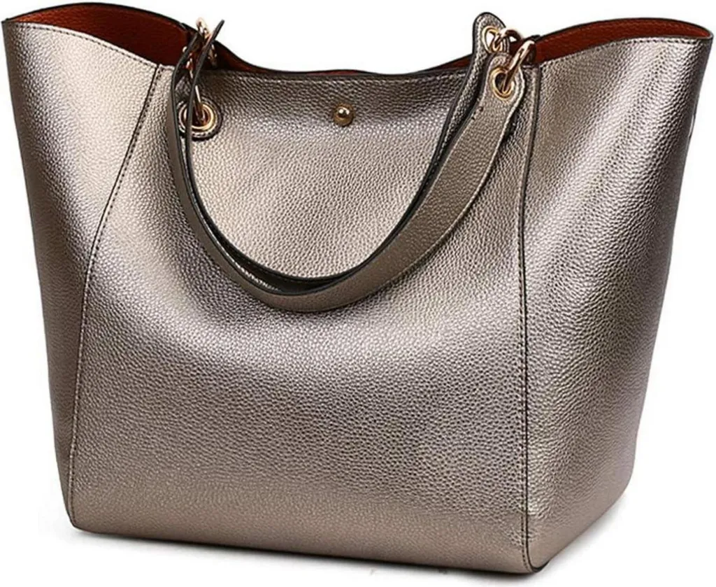 Sac à Bandoulière Femme en Cuir Synthétique Imperméable Format Shopper L