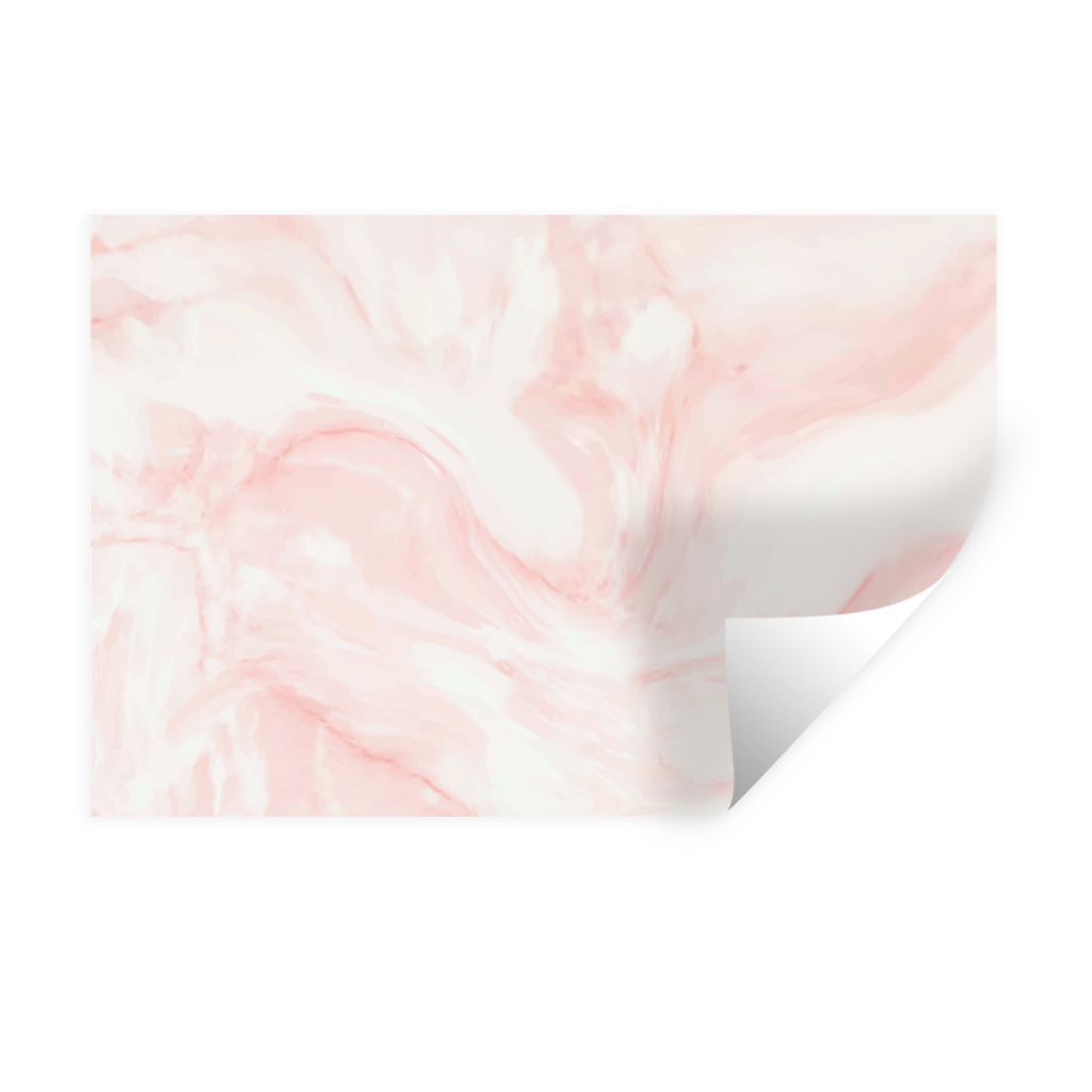 MuchoWow Wandtattoo Wandsticker Wandaufkleber Marmor - Weiß - Rosa - Pastell 90x60 cm Selbstklebend und Repositionierbar - Aufkleber