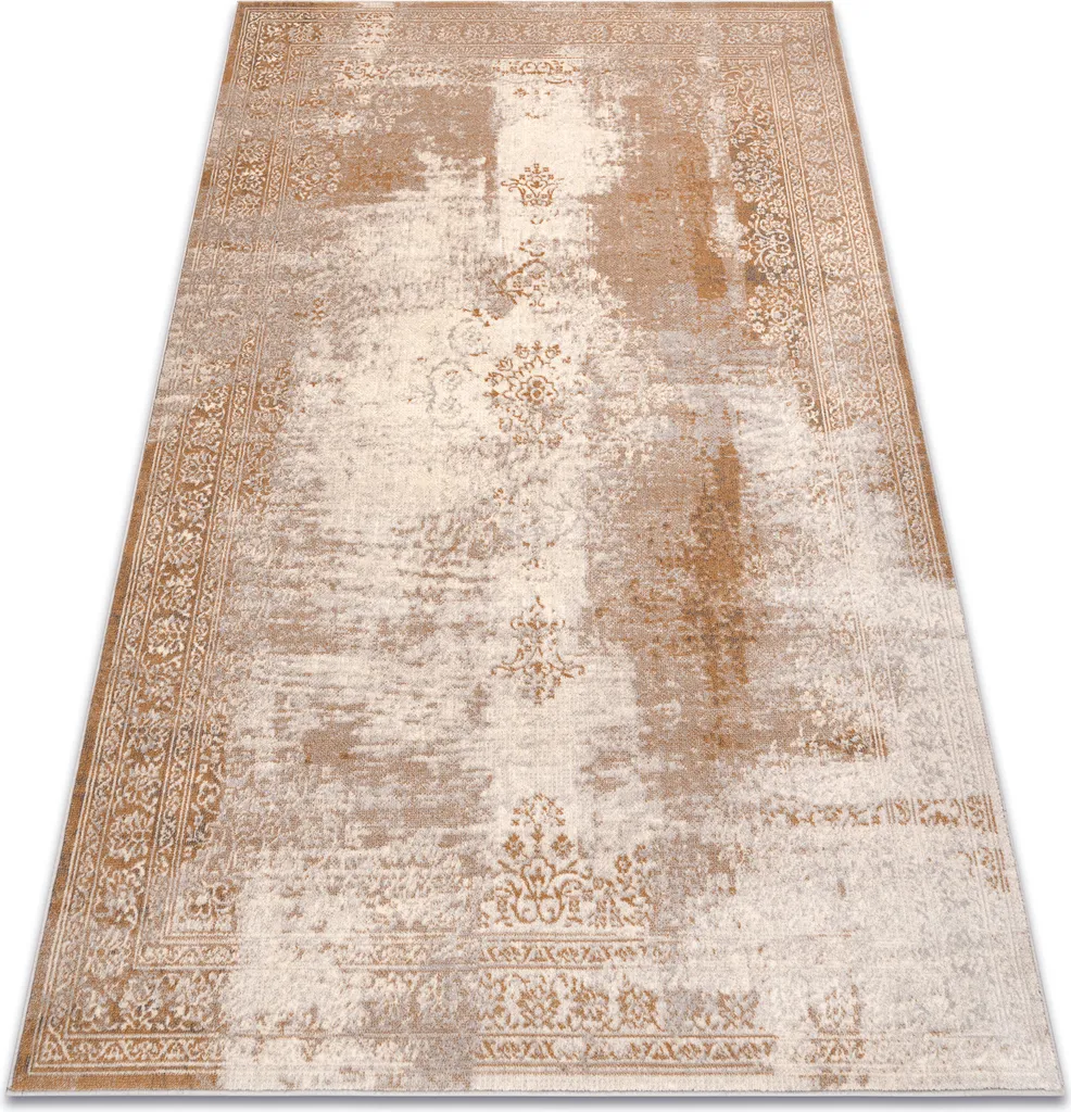 Tapis Laine NAIN Vintage 7699/51655 Beige et Brun - 80x150 cm Qualité