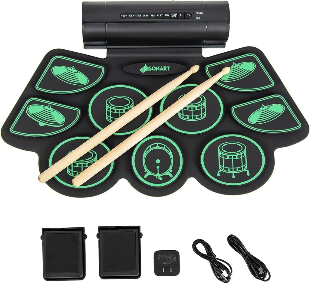 KOMFOTTEU Elektronisches Schlagzeug Set, Tragbarer E-Drum Produktbild