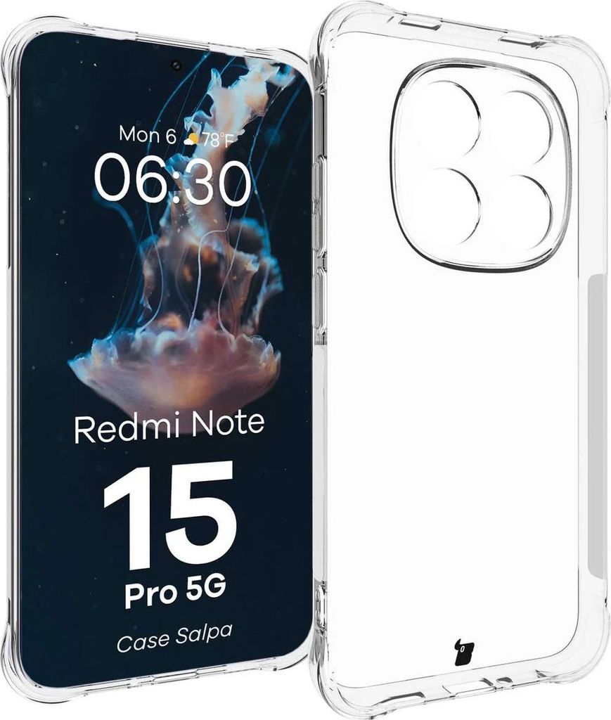 Flexible Handyhülle für Xiaomi Redmi Note 15 Pro 5G, Bizon Case Salpa, Transparent