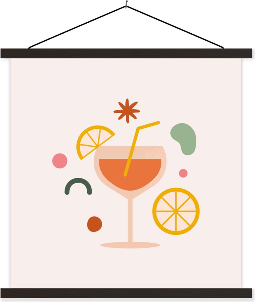 MuchoWow Textilposter Cocktail - Formen - Sommer 40x40 cm mit schwarzem Rahmen - Fotos