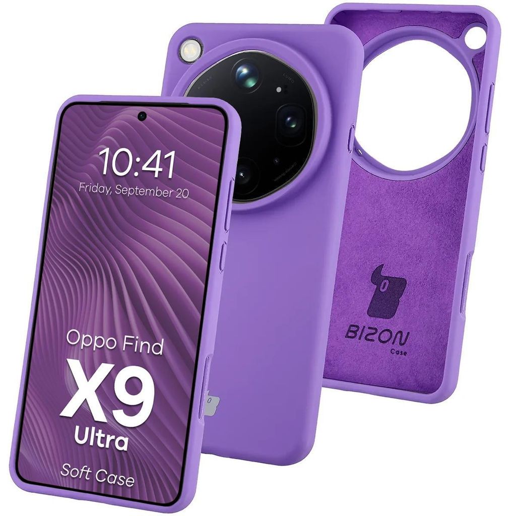 Silikon Handyhülle für Oppo Find X9 Ultra, Bizon Soft Case, Violett