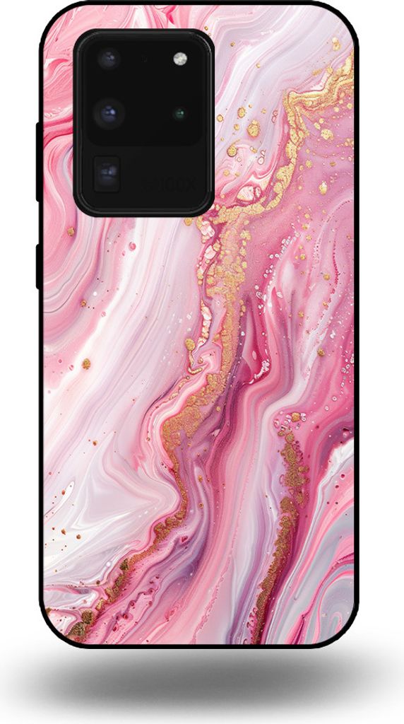 Smartphonica Handytasche passend für Samsung Galaxy S20 Ultra mit Marmordruck - TPU Rückseitenschutzhülle Marmordesign - Pink