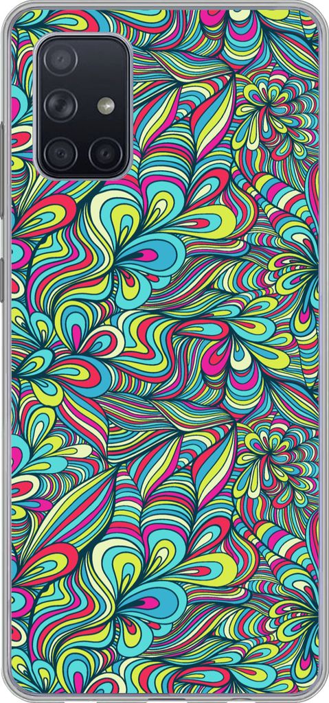 MuchoWow Handyhülle Schutzhülle Hülle für Telefoonhoesje Samsung Galaxy A51 Fantasie - Design - Farben - Retro Silikon Softcase Handy Hülle ...