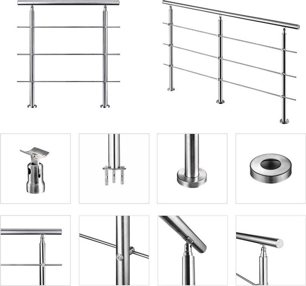 Edelstahl Geländer Treppengeländer FürTreppen Brüstung Für Produktbild 
