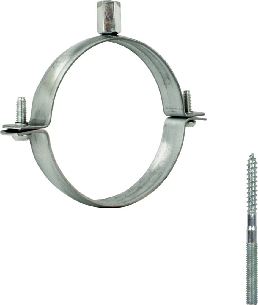 Rohrschelle Wickelfalzrohr Stockschraube Halterung Halter Rohr Lüftung Dichtung ohne Ø 200 mm 10 Stk.