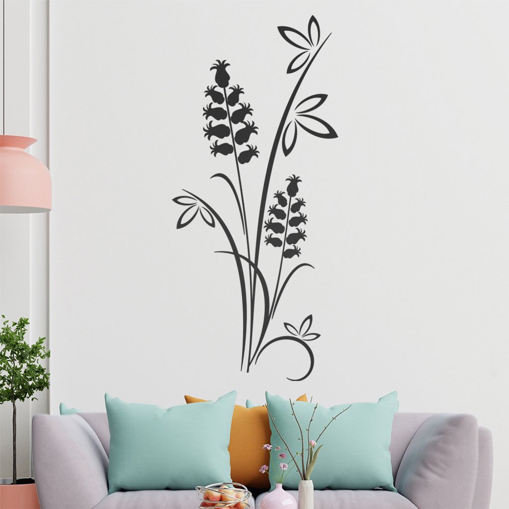 Blüten - Staude - Kelch Wandtattoo in 6 Größen - Wandaufkleber Wall Sticker - Dekoration, Küche, Wohnzimmer, Schlafzimmer, Badezimmer