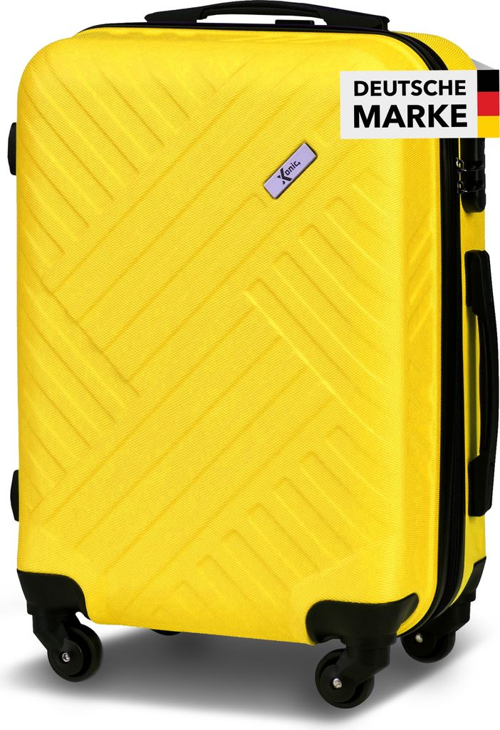 Xonic Design Reisekoffer mit Rollen– ABS Hartschalenkoffer mit 360° Leichtlauf-Rollen – hochwertige Koffer Trolleys mit Zahlenschloss in M, L,...