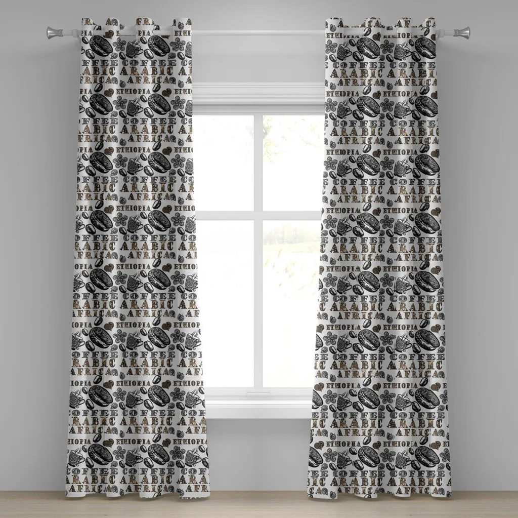 Rideau à œillets ABAKUHAUS motifs ethniques 280x175 cm sable et marron