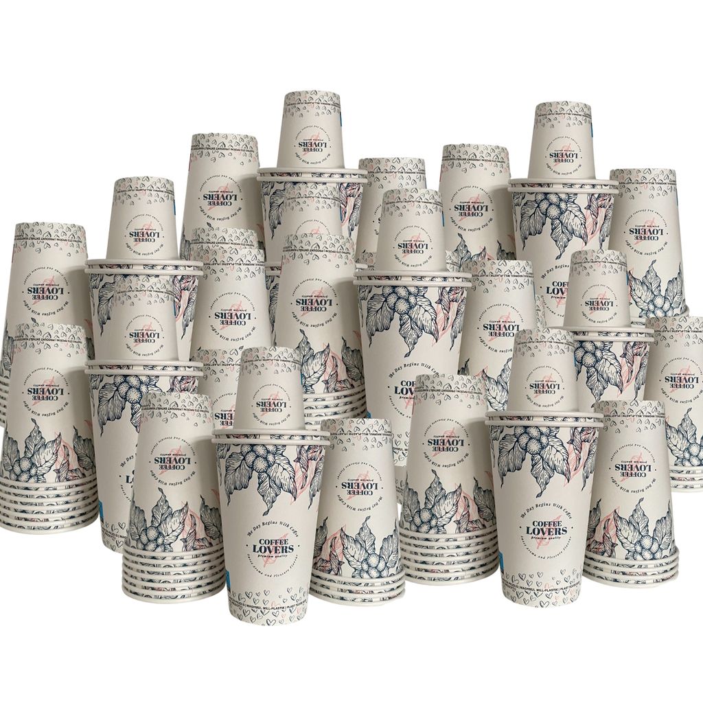 Intertan 400 Kaffeebecher To Go Pappe 360ml Design COFFEE LOVERS Pappbecher Einweg für Kaffee & Tee - Einwegbecher für Heißgetränke bis 95°C u...