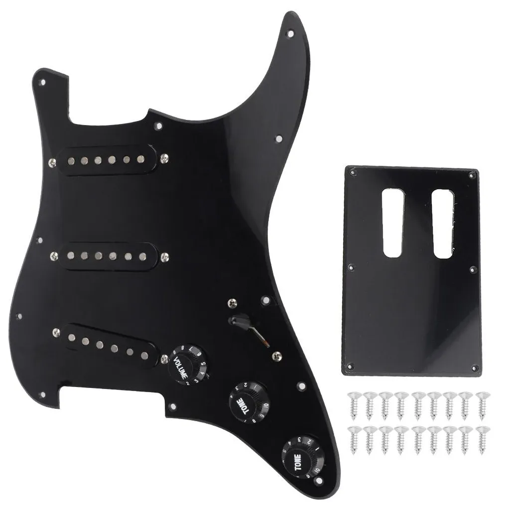 Plaque de protection noire pour guitare avec micros et 7 positions