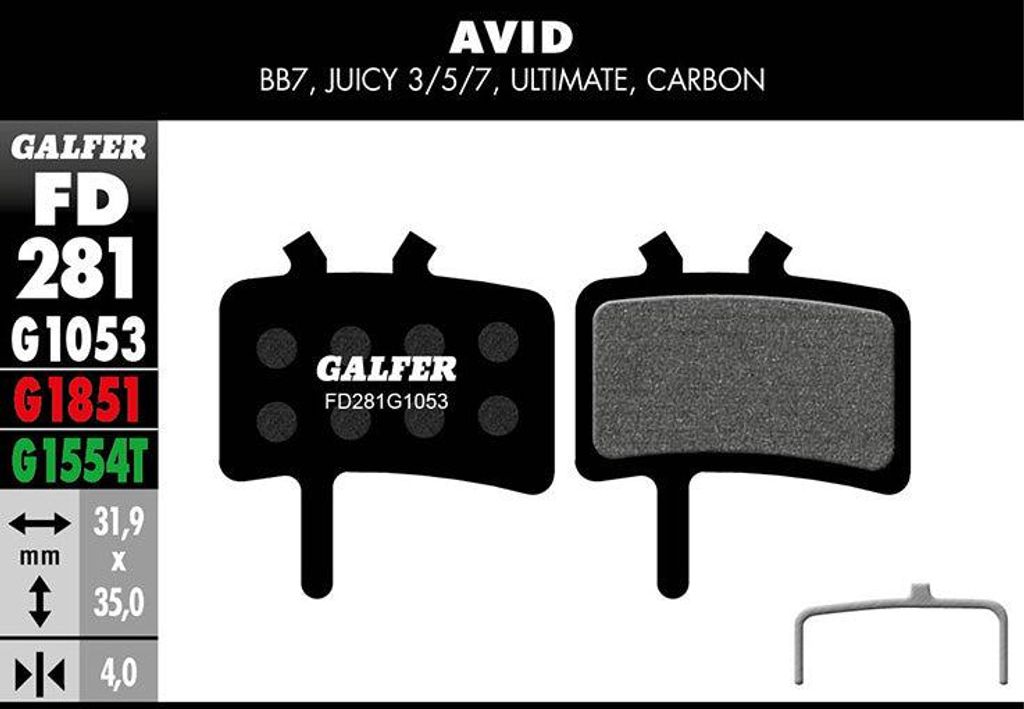 Galfer Pads FD281 Mischung G1053 verpackt für Avid Promax FD281G1053