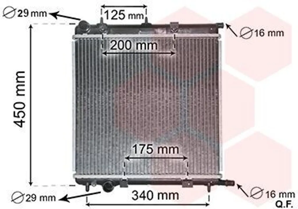 Radiateur moteur VAN WEZEL 40002289 pour Peugeot 207 et Citroën C3 I